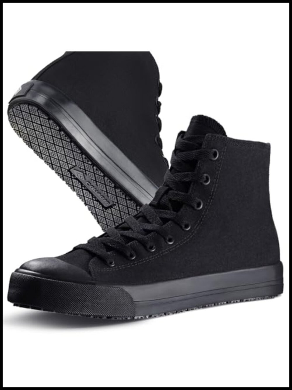 Unisex Slip-Resistant Work Shoes Canvas High Top Sneakers for Food Service